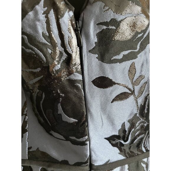 Kay Unger Peony metallic jacquard Jackie Midi Dress Size 2 - Picture 12 of 12